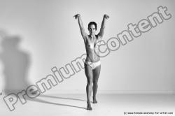 Nude Gymnastic poses Woman White Moving poses Slim long brown Dynamic poses Pinup